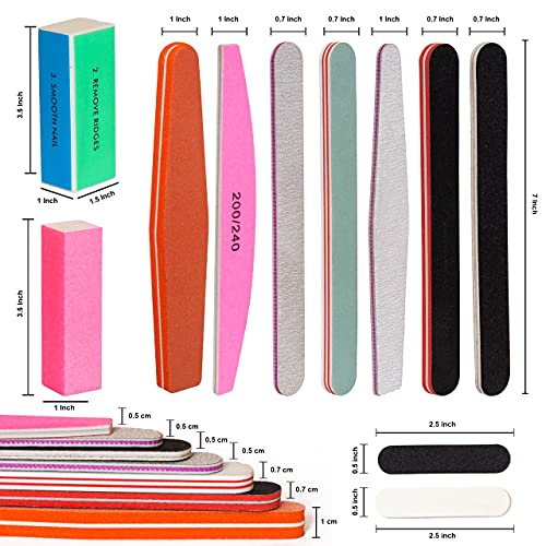 Premify Nail File Set Professional Buffer File Kit Block Natural Manicure Pedicure Kit Polisher Washable Buffering/Sanding Nails Filer Buffing, Nails Polish Smooth Polishing Set