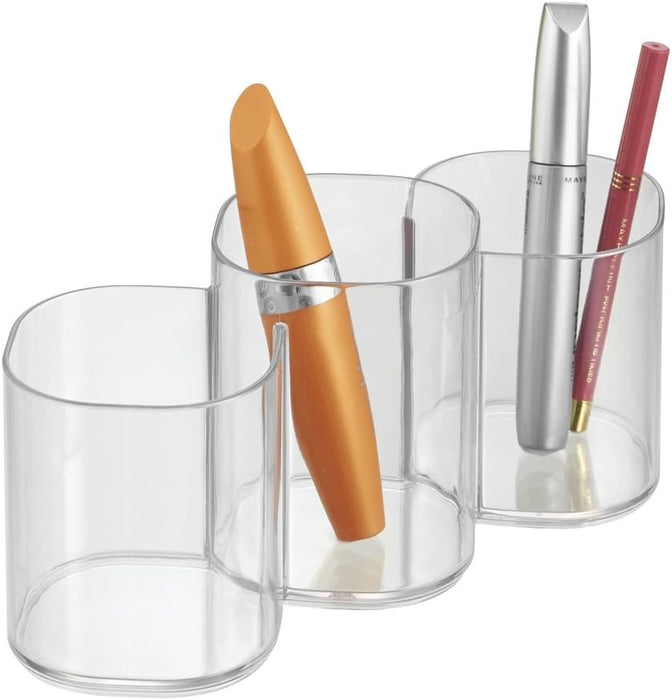 Idesign Bpa-Free Plastic Divided MakEUp Palette Cosmetic Organizer, The Clarity Collection – 9.25" X 3.86" X 3.2", Clear