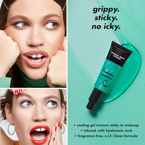 e.l.f. Power Grip Primer, Gel-Based & Hydrating Face Primer For Smoothing Skin & Gripping Makeup, Moisturizes & Primes, 0.811 Fl Oz (24 ml)