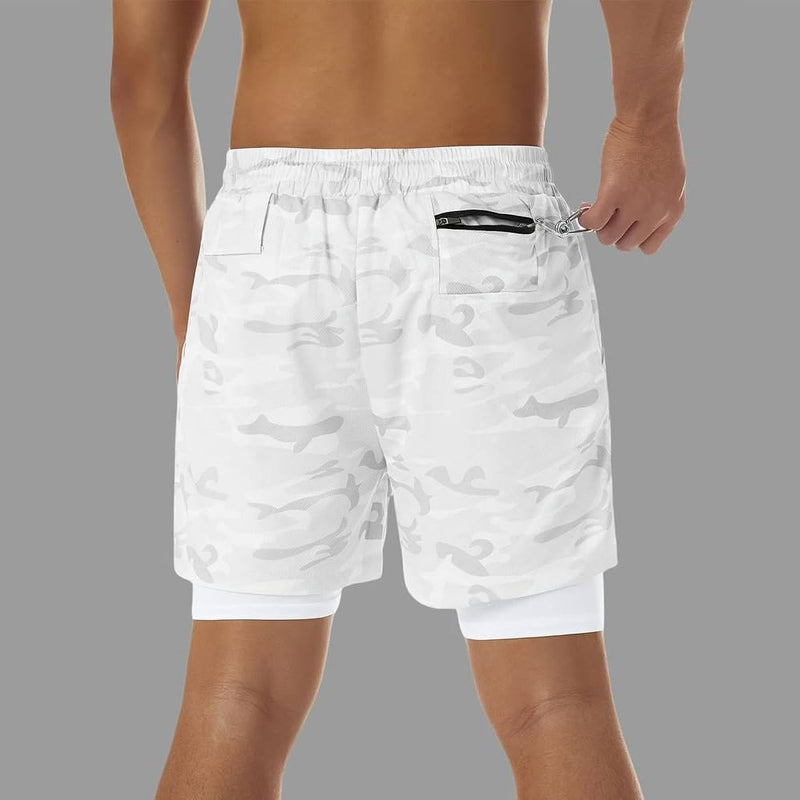VITION Gym Shorts for Men, Men's Activewear Running Shorts,Drawstring Gym Shorts Men, 2 Layer Loose Athletic Shorts with 4 Pockets