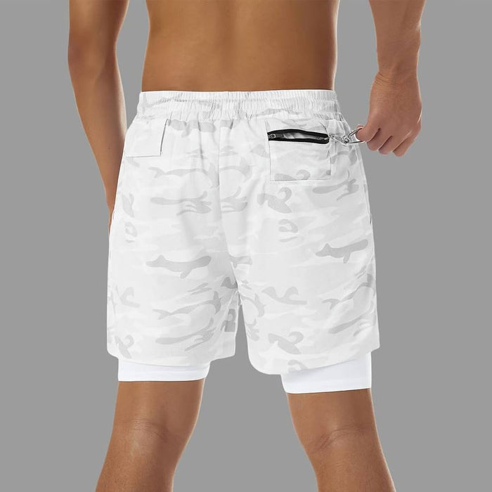 VITION Gym Shorts for Men, Men's Activewear Running Shorts,Drawstring Gym Shorts Men, 2 Layer Loose Athletic Shorts with 4 Pockets