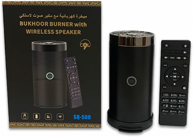 Electric Incense Bakhoor 2-in-1 Bluetooth Arabic Aroma Diffuser Speaker, Mini Car Incense Burners for Home, USB Rechargeable Burner, Bakhoor Charcoal, Aroma Diffuser