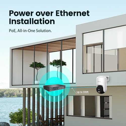 VIMTAG POE Camera, 2.5K/4MP Security Camera Outdoor only for POE LAN Switch or NVR with Spotlight/Night Vision/Pan/Tilt/Speaker/2-Way Audio/Phone App/IP/Human/Sound/Motion Detection for Home Security