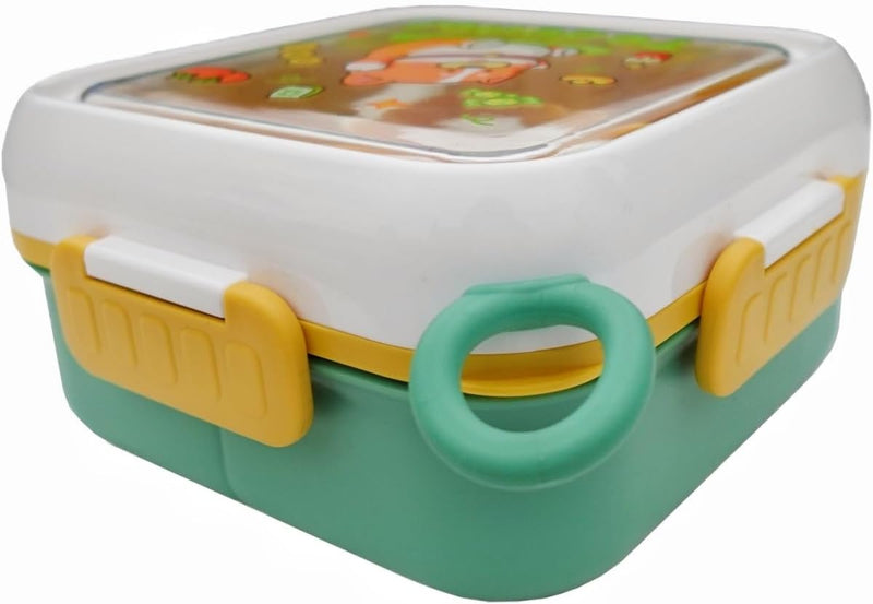 Bento Box, 4 Compartments Lunch Box For Kids and Adults, 1300ml Leakproof Food Container, for School, Work, Picnics, Microwave Safe, Dark Green - Green