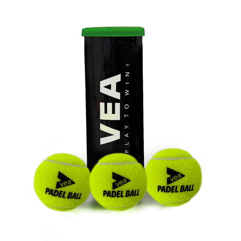 VEA Match Balls for Padel ??Pressurized, Durable Felt ??Long-Lasting Bounce ??Pack of 3 Ball - 1 Tube for Training and Match Use