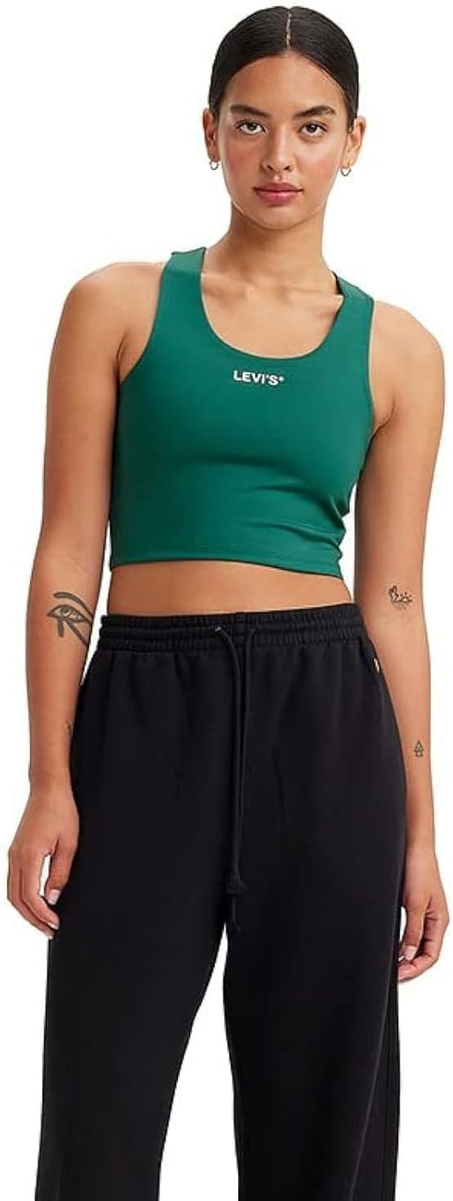 Womens Graphic Racer Half Tank T-Shirt - Greens