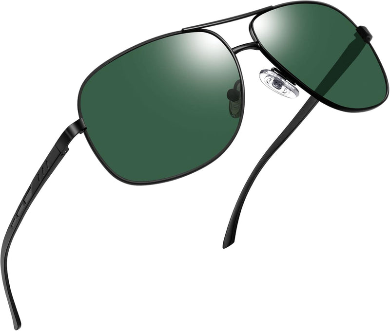 Joopin Rectangular Polarized Aviaion Sunglasses for Men Retro Military Shades Driving UV Protection