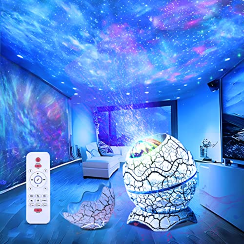 varkda Dinosaur Egg Galaxy Star Projector Starry Light with Wireless Music Player, Night Light with White Noise, Nebula,Timer & Remote Control Best Gift & Decoration for Children's and Adults' Bedroom