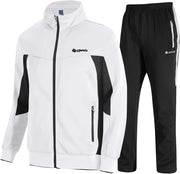 Men's Tracksuit, 2-Piece Set, Casual, Athletic Sweat Suit with Full Zipper, for Jogging, Warm-Up - black