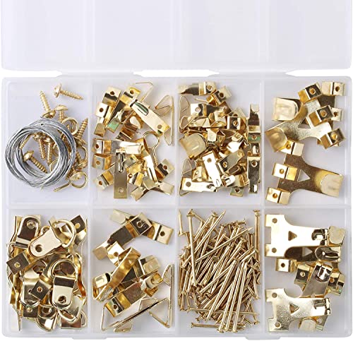 KK KAT Picture Hanging Kit 220 Pcs Heavy Duty Picture Hangers for Dry Wall, Nails for Hanging Picture, Wall Hanging Kit, Wall Hooks for Hanging Pictures, Picture Hanging Hardware, Canvas Hanger