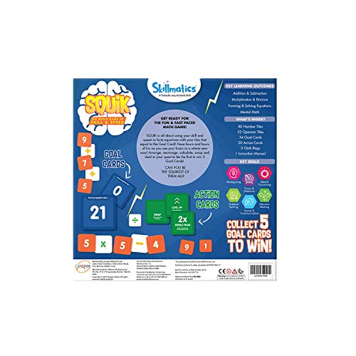 Skillmatics Squik: The Brain Game Of Skill & Speed Math Edition (6 99 Years), Multicolor, Skill31Sme