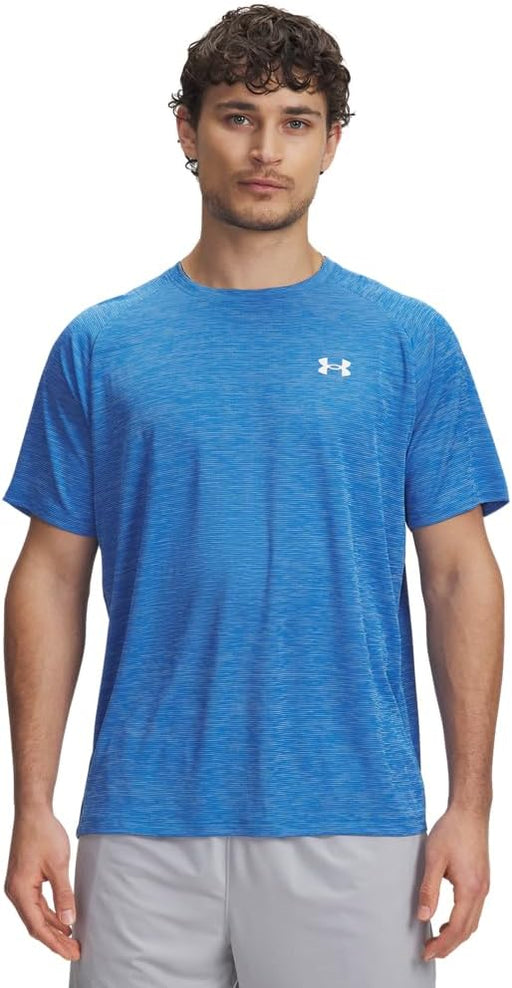 mens UA Tech Textured SS T-shirt (pack of 1) - BLUE