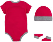 NIKE Children's Apparel Baby Boys' Hat, Bodysuit and Bootie Three Piece Set Socks