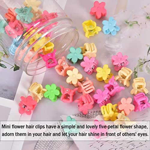 MINGSHIJX 100 Packs Assorted Color Hair Clips, Beautiful Mini heart Hair Clips Hair Accessories for Women and Girls, Random Color (plum blossom)