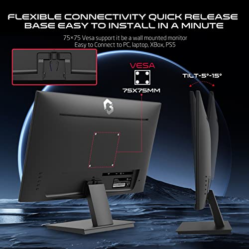 GAMEON 22 inch monitor, Full HD 1920x1080p HDMI and VGA with Ergonomic Tilt, Eye Care Technology with Blue Light Filter and Anti-Glare, Adaptive-Sync and Built-in-speakers