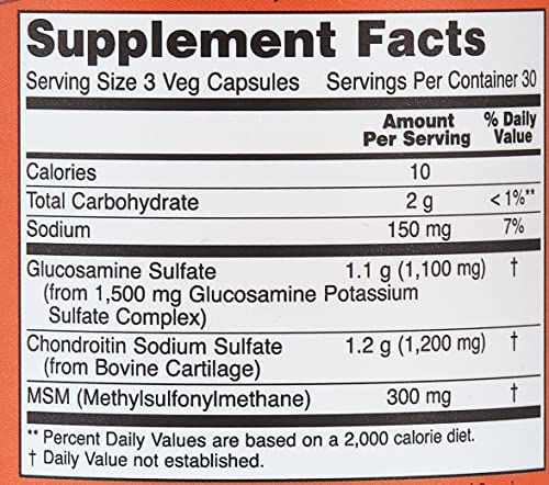 Now Foods Glucosamine And Chondroitin With Msm, 90 Capsules, 200 Grams