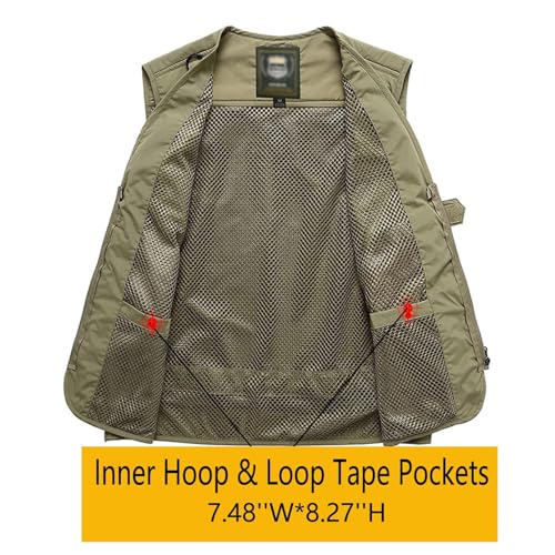 Flygo Men's Casual Outdoor Work Safari Fishing Travel Photo Cargo Vest Jacket Multi Pockets