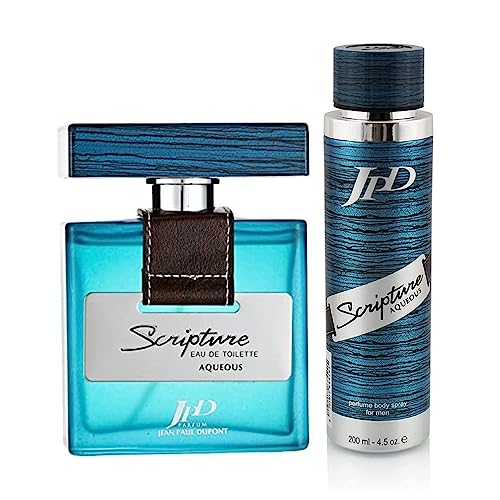 Jean Paul Dupont (JPD) Scripture Aqueous 2Pcs Promo Pack Eau de Toilette 100ml + Body Spray 200ml For Men