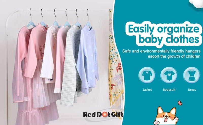 Red Dot Gift® 30-Pack Beige Velvet Kids Hangers - ( 35cm / 14 Inch )Premium Childrens Hangers for Closet, Ultra Thin Cute Hangers Kids Clothes Hanger,Small Hangers for Kids Clothes (Beige, 30)