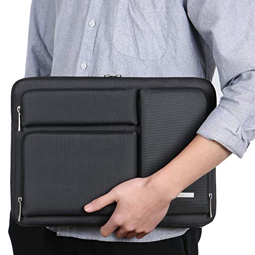 Lacdo 360° Protective Laptop Sleeve Case for 14 inch New MacBook Pro M4/M3/M2/M1 Chips Pro Max A3112 A3401 A3185 A2918 A2992 A2779 2024-2021, 13.8 inch Surface Laptop 7th Copilot+PC Computer Bag,Black