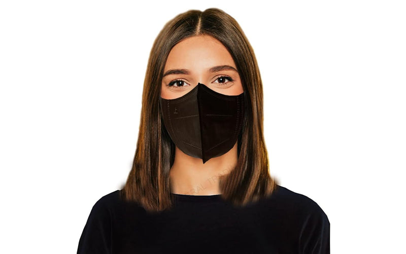 MALPURWALA 3D Protective Face Mask for Adults (50pcs) (Full Black)