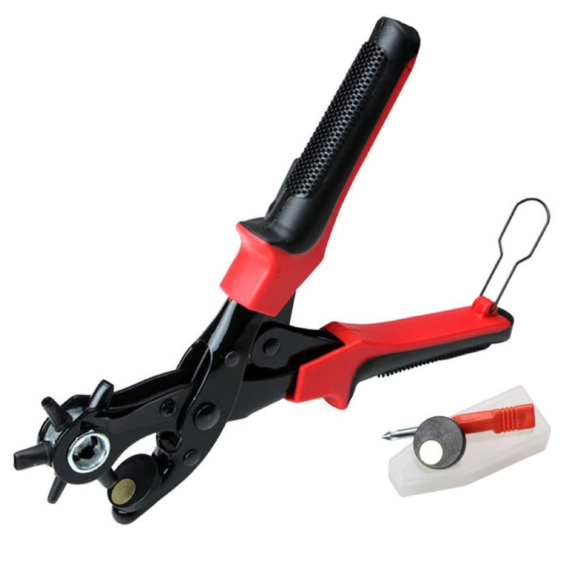 BePrincess Leather Hole Punch Tool for Belt - Updated Hole Sizes Puncher for Belt, Watch Band, Strap, Dog Collar, Saddle, Shoes, Fabric, DIY Home or Craft Project, 3 round holes, 3 flat holes