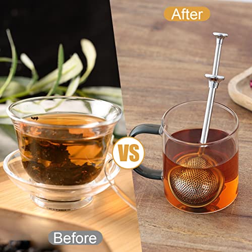 Fitto Stainless Steel Tea Strainer â€“ Fine Mesh, Durable Loose Leaf Tea Infuser with Long Handle for Easy Brewing â€“ Reusable, Rustproof Tea Filter for Cups, Mugs, and Teapots â€“ Dishwasher Safe