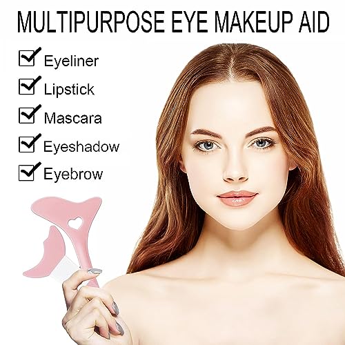 VELEGO Mascara Shield Applicator Guard Pads + Eyeliner Stencils Makeup Aid Tool, 3 in 1 Eyelash, Eyeshadow, Eyeliner Applicator Guide Tool for Makeup, Easy to Use, Suitable for Beginners