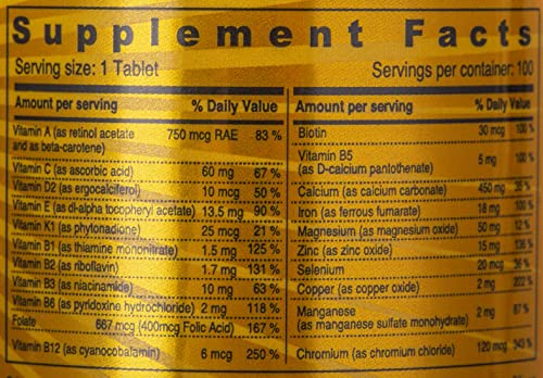 Sunshine Nutrition A To Z Women's Multivitamins 100 Vegetarian Tablets | For Daily Nutrition Requirement