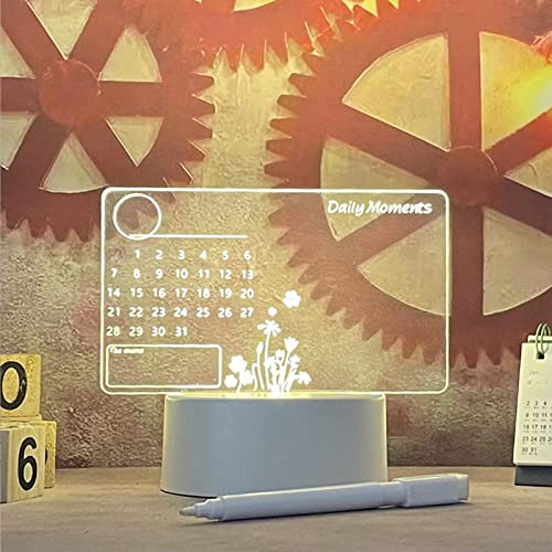 IS MUHE Creative DIY LED Children's Night Light Writing Board - USB Message Board With Pen - Gift for Holiday Party, Birthday Decoration (Calendar Light)