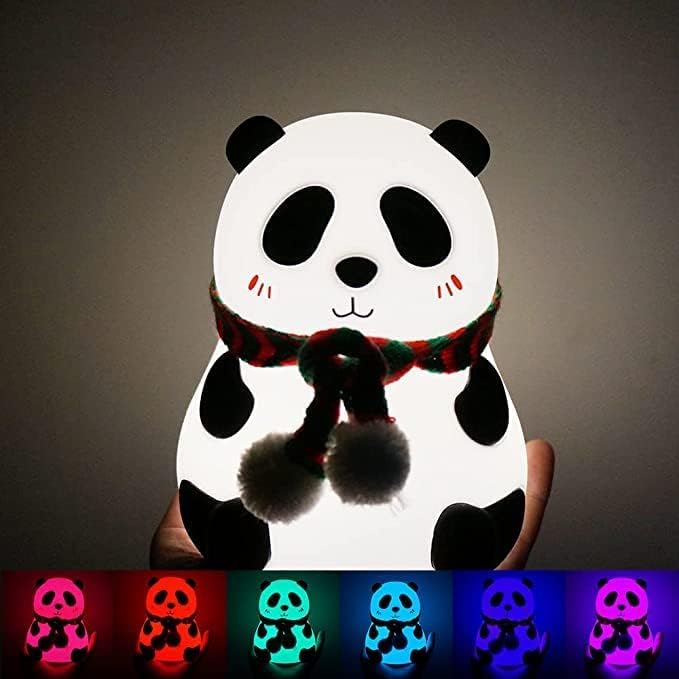 Desidiya Panda Touch Silicone Lamp - Multicolor Rechargeable Night Light for Kids, Birthday Gift for Girls and Boys - Close Eye