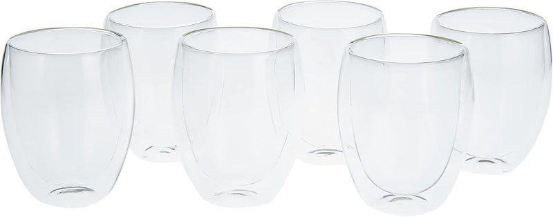 6 Pieces Double Wall Glasses Large, White, Awe2134, Asw213
