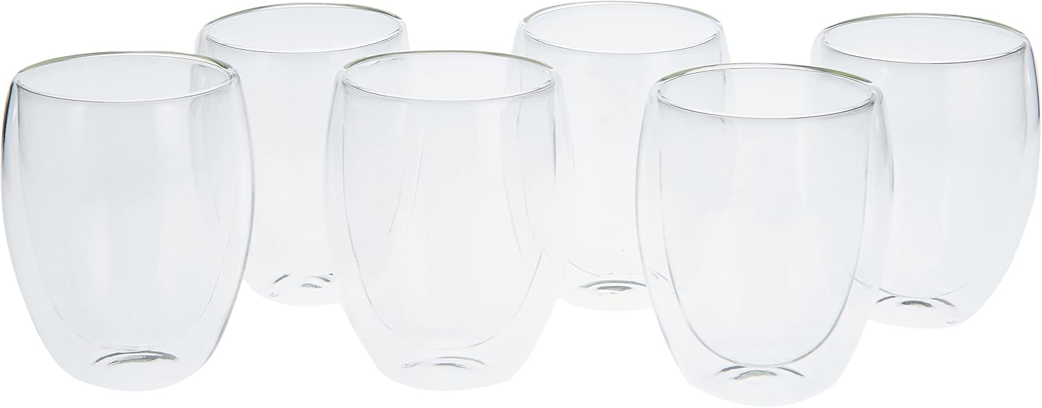 6 Pieces Double Wall Glasses Large, White, Awe2134, Asw213