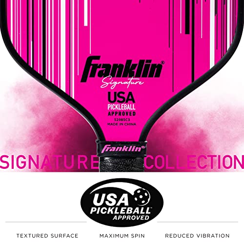 Franklin Sports Pro Pickleball Paddle - Signature Series with MaxGrit Surface - USA Pickleball (USAPA) Approved - Carbon Fiber Racket