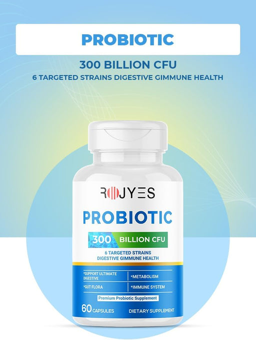 Probiotic 300 Billion CFU Supplement, Probiotics for Gut Health and Digestive Balance, Immune Support, Bloating and Digestion Support, Daily Digestive Health Supplement, 60 Capsules