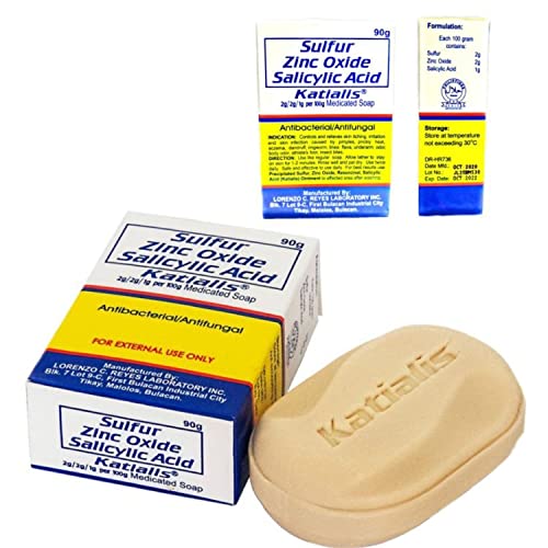 KATIALIS SOAP Sulfur Zinc Oxide Salicylic Acid Anti Fungal Anti Bacterial Soap 90 grams