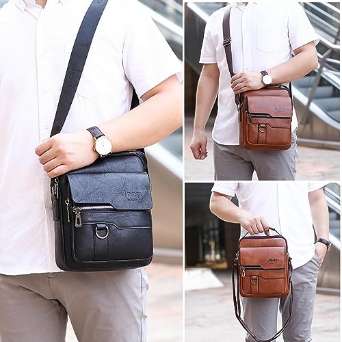 Crossbody Sling Bag, VUCATIN Body Chest Shoulder Bag for Men Women Casual Shoulder Backpack Bag, Waterproof Leather Chest Casual Daypack with Usb Charging Port for Travel Hiking