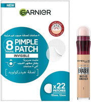 Garnier SkinActive Invisible Pimple Patch for Zits Cover, Fast Clear 8 Hours, Spot Stickers for face, (22 Patches), Invisible Under Makeup, with Hydrocolloid, in 2 sizes, made in Korea - 400 ml + Eye Concealer f1 Light