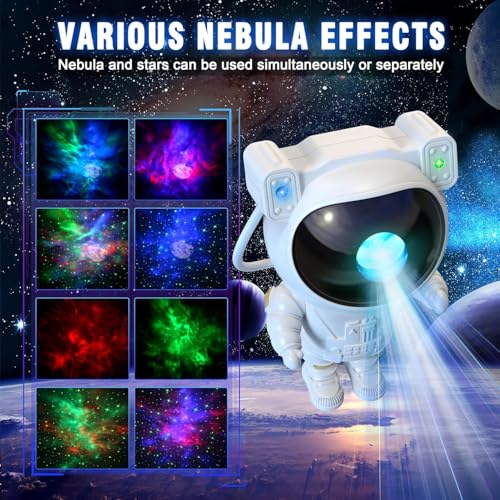 Joyradia Astronaut Projector Lamp Projection LED Night Light Cartoon Spaceman Table Lamp Starry Nursery Colorful Change Children Baby Bedroom Home Decor Creative Gift