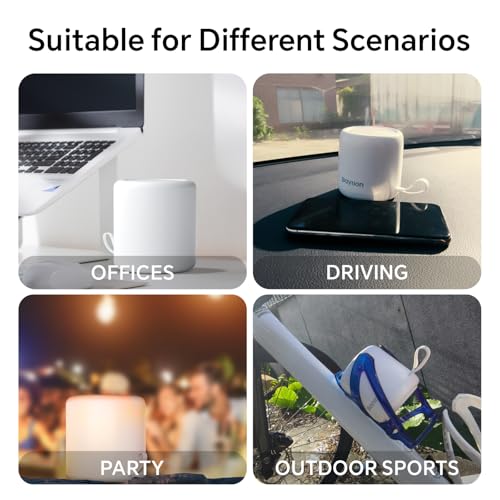 Baytion Portable Bluetooth Speaker, Wireless Stable Bluetooth 5.3 Speakers with HD Sound,TWS Pairing and Hands-free Calling, Waterproof Room Speaker for TV/Car/PC/Outdoor (White,Volume Control)