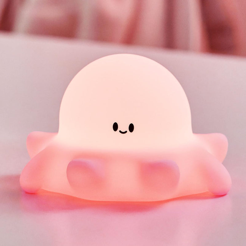 Capybara LED Cute Night Light for Kids, Silicone Rechargeable Night Light - 3 Level Dimmable Bedside Touch Lamp,Nightlight for Room Decor, Cute Gifts Stuff for Boys Girls Baby Children - Octopus