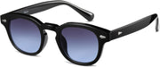Unisex Vintage Retro Round Style Tinted Sunglasses For Men Women Fashion Circle Sun Glasses 46mm - black, C05 Black Frame Gradient Gray-blue Lens