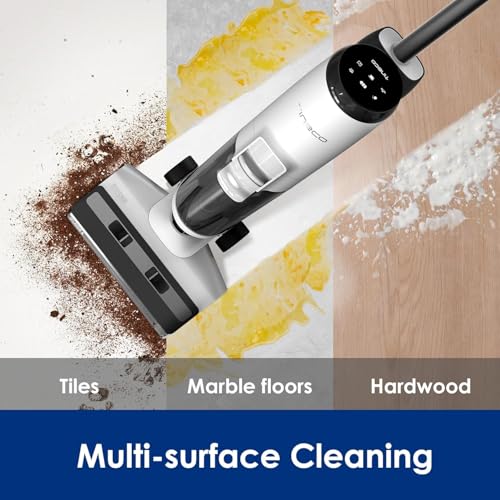 Tineco iFloor 5 Breeze Complete Wet/Dry Vacuum Cleaner, One-Step Vacuum for Hard Floors, Edge Cleaning <0.5 cm, Triple Battery Life, Self-Cleaning, Lightweight Wireless Suction Wiper, Blue