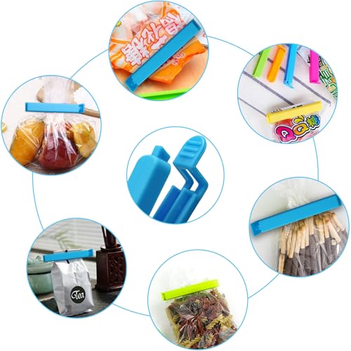 benlidoner 48 Pcs Food Bag Clips Plastic Sealing Bag Clips in 3 Sizes & 6 Colours Reusable Freezer Bag Clips Food Storage Clips for Sealing Snacks Sandwich Food Coffee