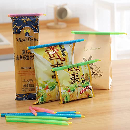 Bag Clips for Bags Plastic Bag Sealer,Portable Sealing Clips Rods Creates True Airtight & Waterproof Seal on Storage Bags For Home Kitchen Use Food Storage Fresh Keeping Reusable Closure (16 PCS)