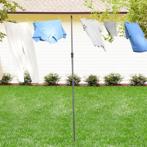 Vivo Technologies Telescopic Washing Line Prop Pole Clothesline Heavy Duty Home Garden Washing Line Dry Clothes Drying Airer Support Extenedable to 2.2M
