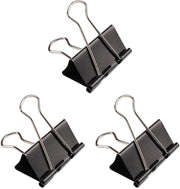 Fitto Binder Clips - Heavy Duty Metal Clamps for Organizing Papers, Files, Office Supplies, and Schoolwork - Durable, Reusable, Ideal for Home, Office, and Classroom Use (12Pcs 19mm, Black) - 12pcs 25mm (Pack of 3)