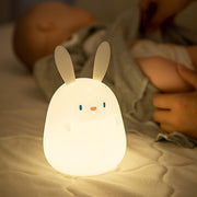 LEDHOLYT Kids Night Light Cute Panda,Silicone Nursery Lamp for Baby and Toddler,Animal Night Light for Boys and Girls,Squishy Night Light for Bedroom,Cute Night Light for Kids Room (Panda) - Rabbit