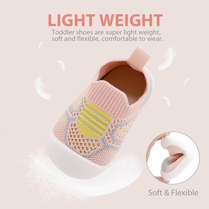 ZONEY Baby Shoes Toddler First Walking Shoes Infant Sneakers Breathable Knitted Mesh Boy & Girls Shoes
