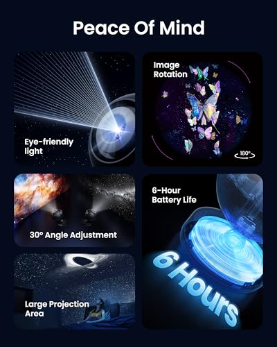 POCOCO Galaxy Lite Star Projector, Starry Sky Projector Home Planetarium Night Light Lamp Baby Kids Room Decoration Galaxy Projector for Party Birthday Christmas Gift (Black)